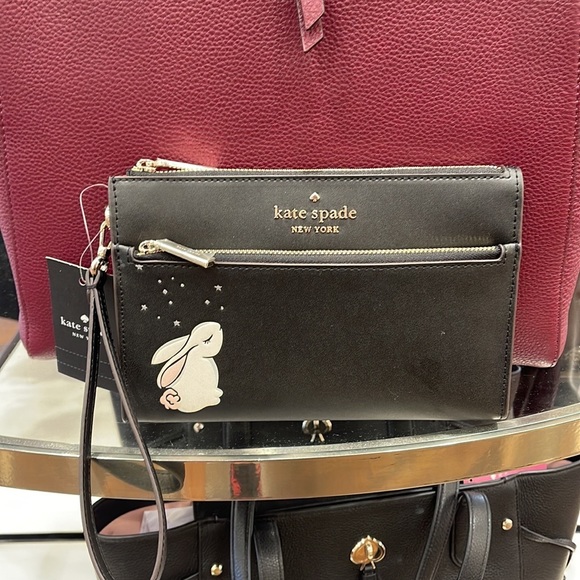 kate spade Bags Kate Spade Bunbun Bunny Medium Wristlet Wallet Color Black Multinwt Poshmark